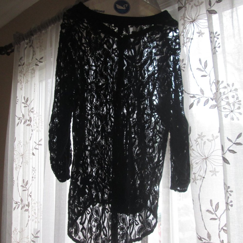 Top, Black Lacey Cover Up, 1X